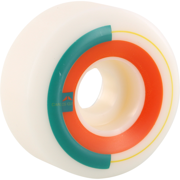 Crupie Iqui Cie 52mm White W/Orange/Teal Skateboard Wheels (Set of 4)