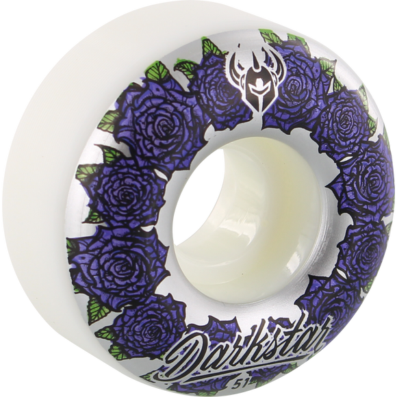 Darkstar In Bloom 51mm White/Silver/Purple  Skateboard Wheels (Set of 4)