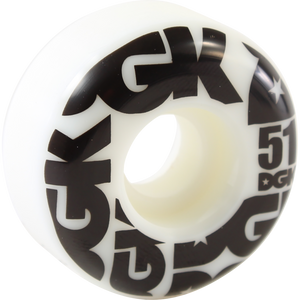 DGK Street Formula 51mm White/Black Skateboard Wheels (Set of 4)