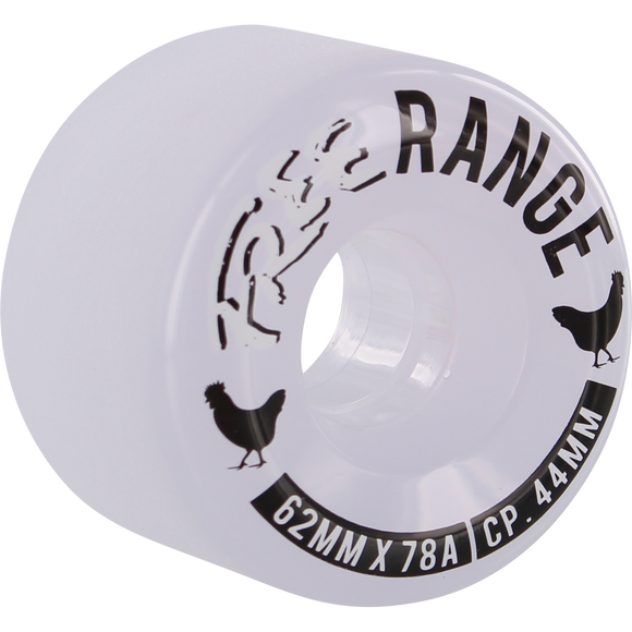 Free Range 60mm 78a Clear White/Clear Skateboard Wheels (Set of 4)