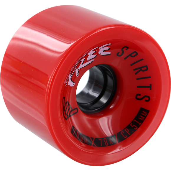Free Spirits 70mm 78a Red Longboard Wheels (Set of 4)