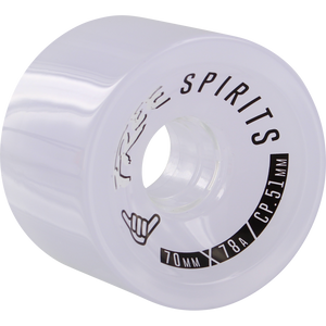 Free Spirits 70mm 78a Clear White/Clear Longboard Wheels (Set of 4)