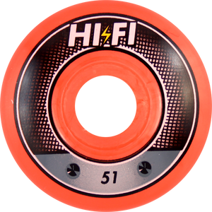 Hi-Fi Livewire 51mm Red Swirl Superthane Skateboard Wheels (Set of 4)