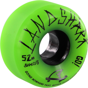 Landshark Logo Sidecuts 52mm Green Skateboard Wheels (Set of 4) | Universo Extremo Boards Skate & Surf