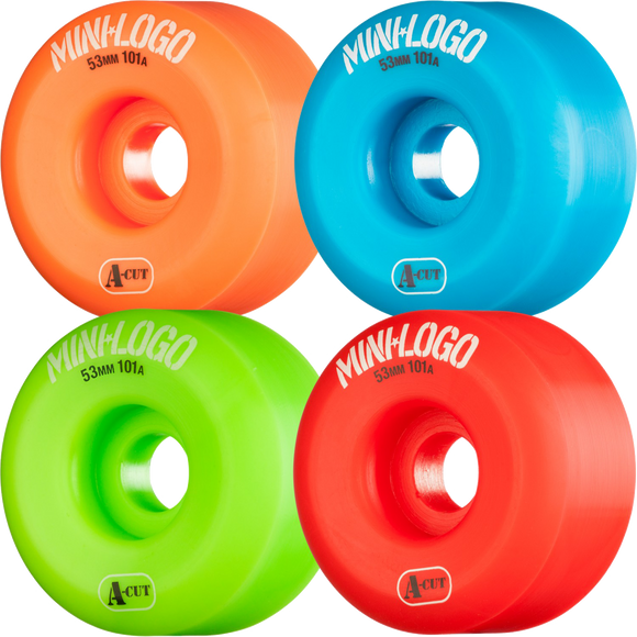 Mini Logo A-Cut 53mm 101a Asst.Green/Red/Blue/Orange  Skateboard Wheels (Set of 4)