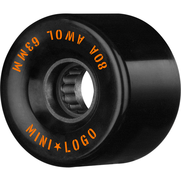 Mini Logo ATF A.W.O.L. 63mm 80a Black Longboard Wheels (Set of 4)