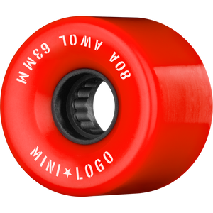 Mini Logo ATF A.W.O.L. 63mm 80a Red Longboard Wheels (Set of 4)