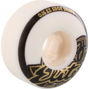 OJ Wheels Elite Ez Edge 52mm 101a White/Gold/Black Skateboard Wheels (Set of 4)