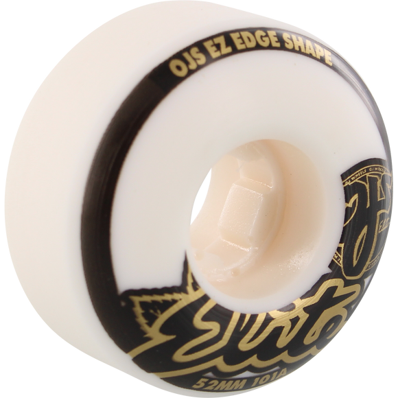 OJ Wheels Elite Ez Edge 52mm 101a White/Gold/Black Skateboard Wheels (Set of 4)