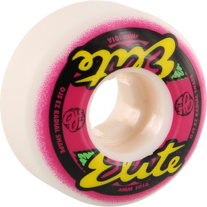 OJ Wheels Elite Ez Edge 54mm 101a White/Pink Skateboard Wheels (Set of 4)