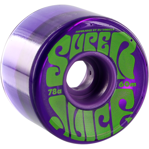 OJ Wheels Super Juice 60mm 78a Trans Purple/Green Skateboard Wheels (Set of 4)