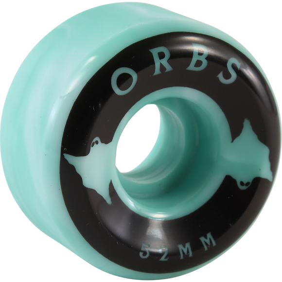 Orbs Specters Swirl 52mm 99a Teal/White  Skateboard Wheels (Set of 4)