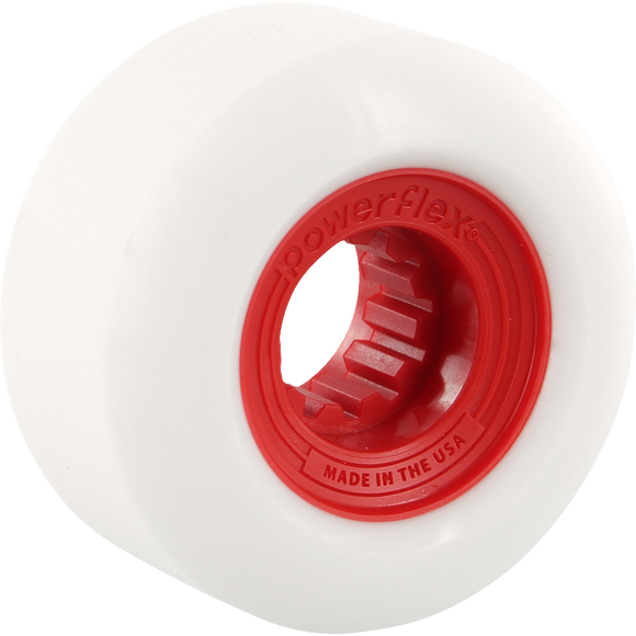 Powerflex Gumball 60mm 83b White/Red Skateboard Wheels (Set of 4)