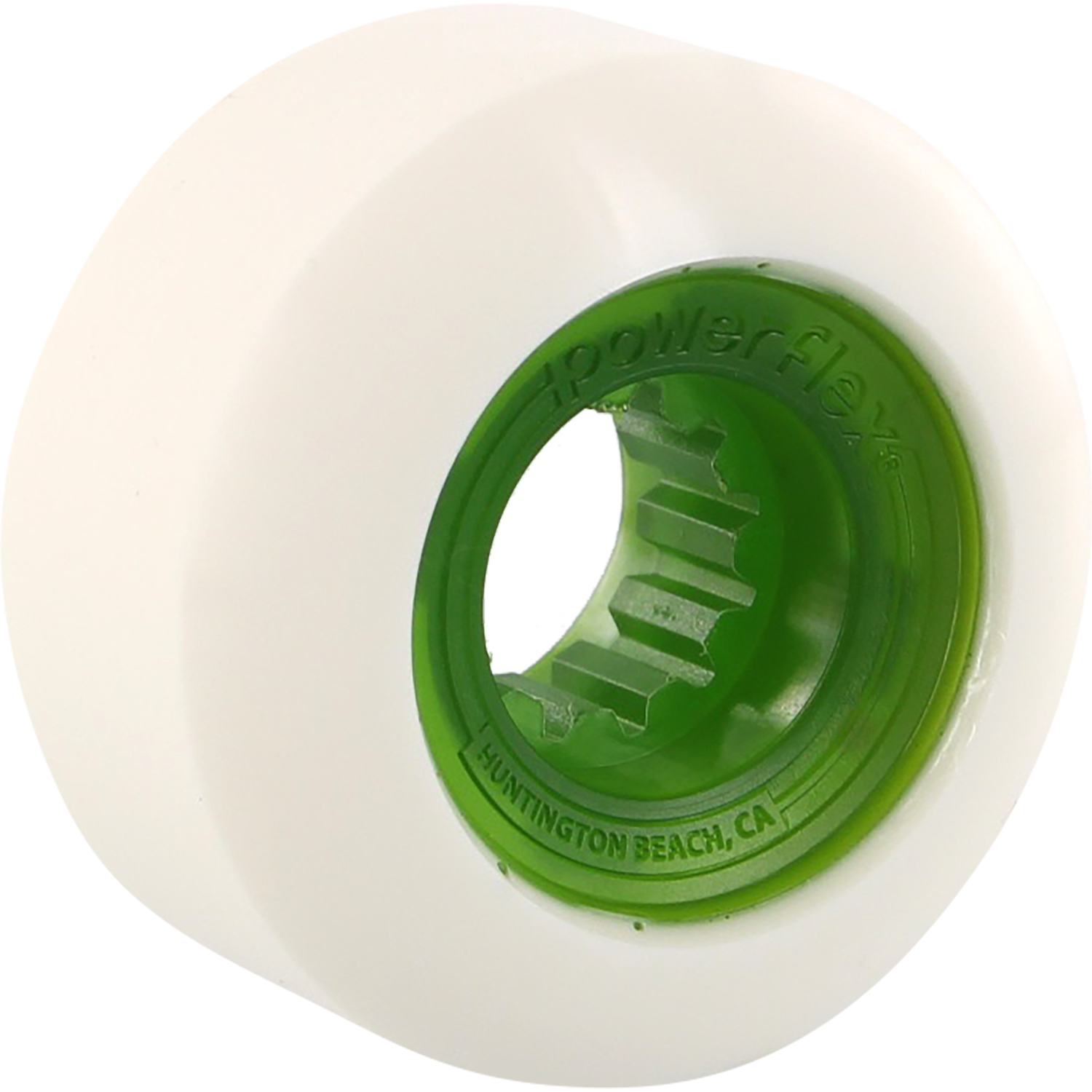 Powerflex Rock Candy 54mm 84b White/Clear.Green Skateboard Wheels (Set of 4)