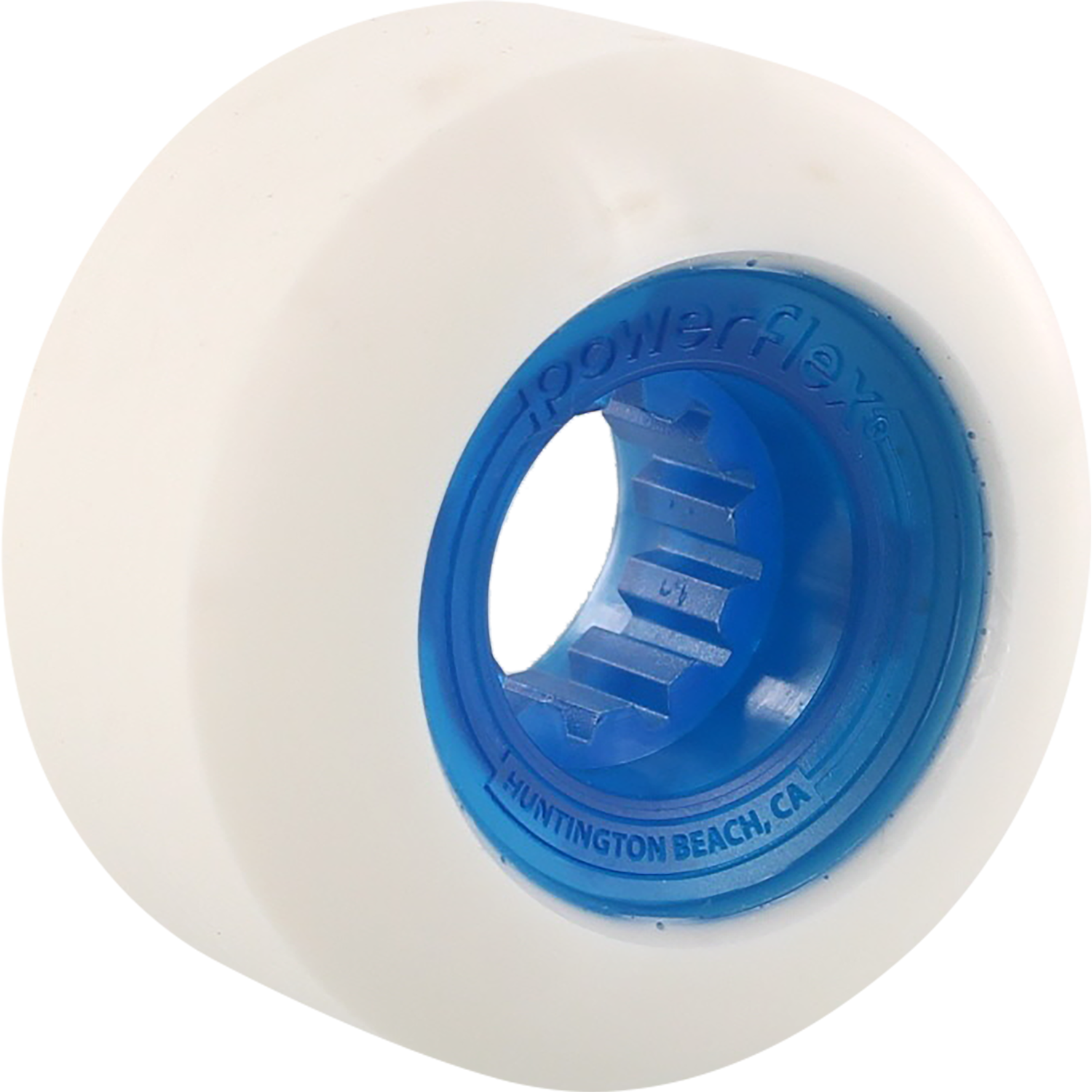 Powerflex Rock Candy 56mm 84b White/Clear.Blue Skateboard Wheels (Set of 4)