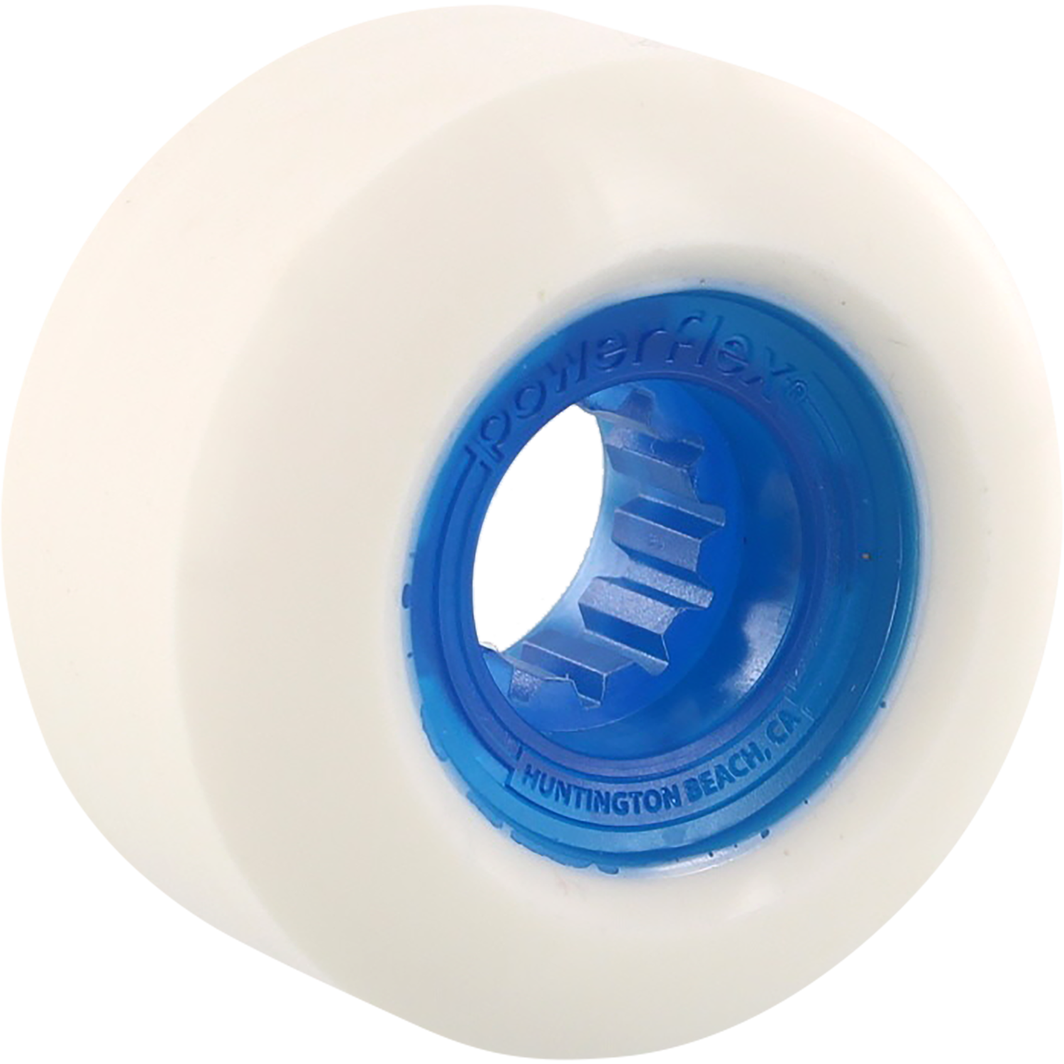Powerflex Rock Candy 58mm 84b White/Cl.Blue Skateboard Wheels (Set of 4)