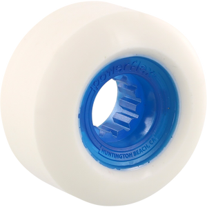 Powerflex Rock Candy 58mm 84b White/Cl.Blue Skateboard Wheels (Set of 4)