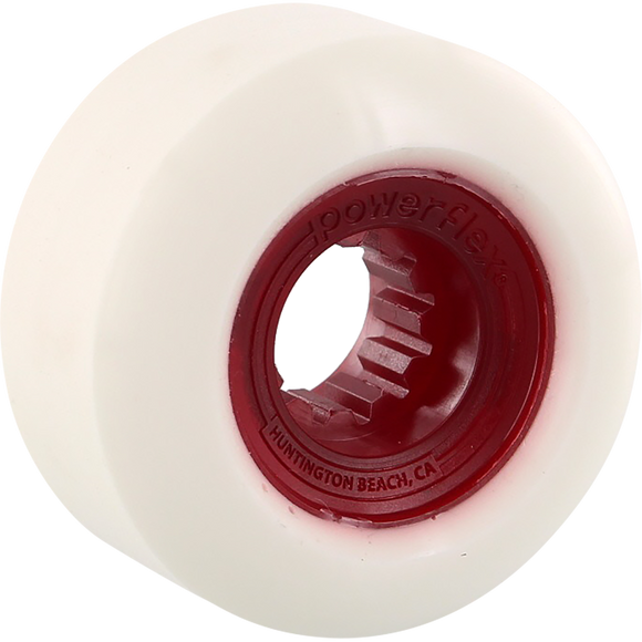 Powerflex Rock Candy 60mm 84b White/Cl.Red Skateboard Wheels (Set of 4)