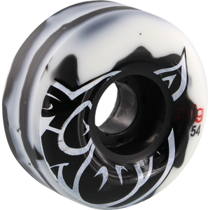 Pig Head Swirl 54mm White/Black Skateboard Wheels (Set of 4) | Universo Extremo Boards Skate & Surf