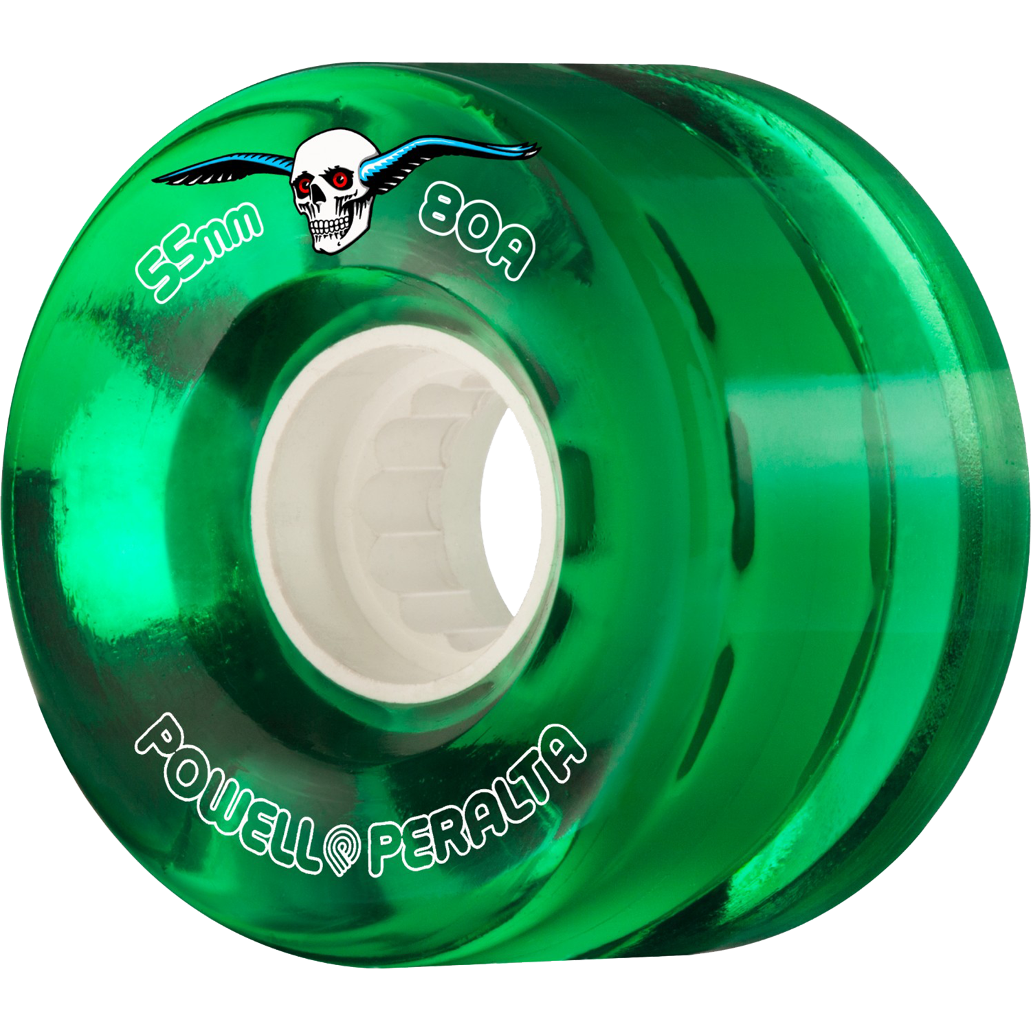 Powell Peralta Clear Cruiser 55mm 80a Green Skateboard Wheels (Set of 4)