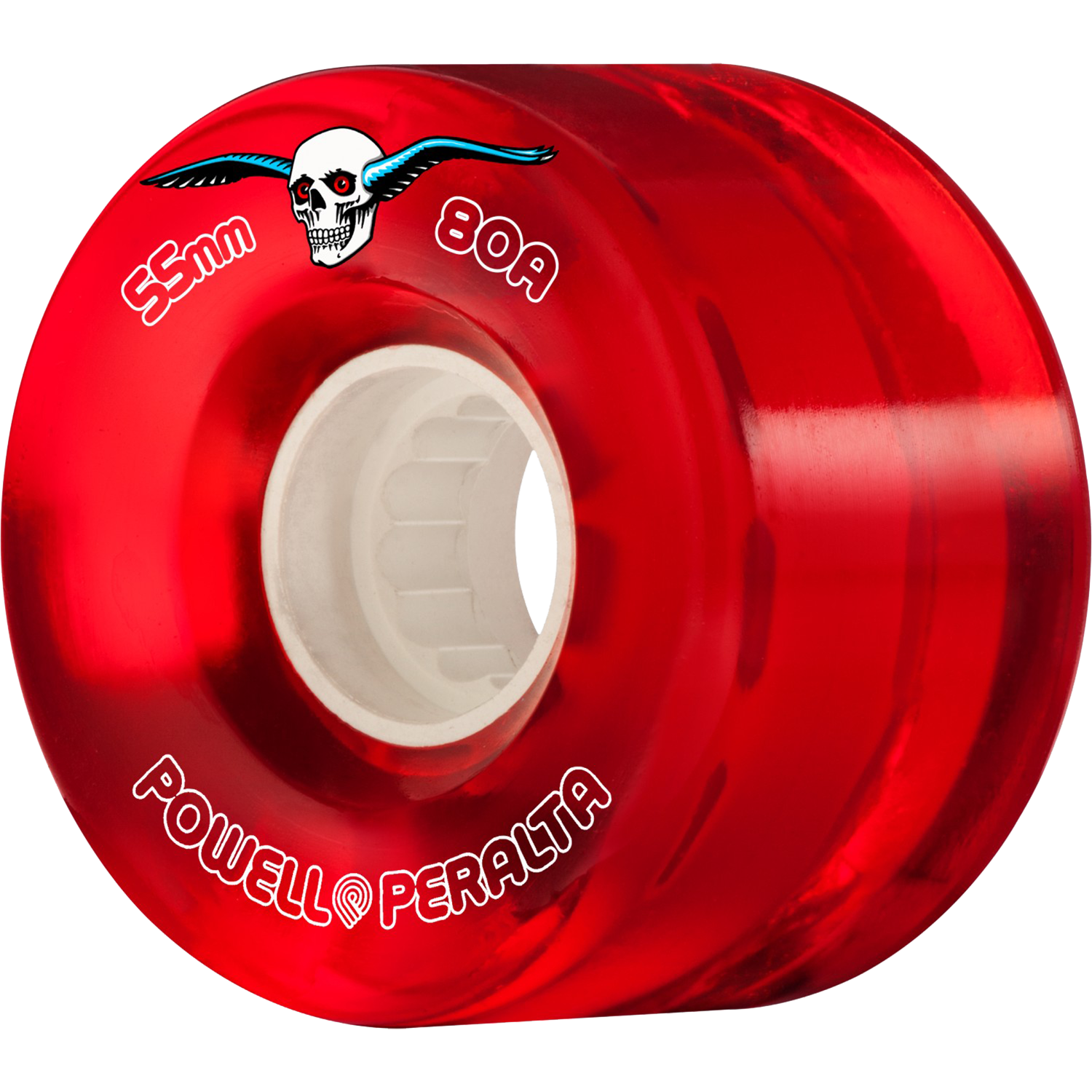 Powell Peralta Clear Cruiser 55mm 80a Red Skateboard Wheels (Set of 4)