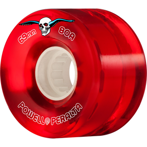 Powell Peralta Clear Cruiser 69mm 80a Red Longboard Wheels (Set of 4)