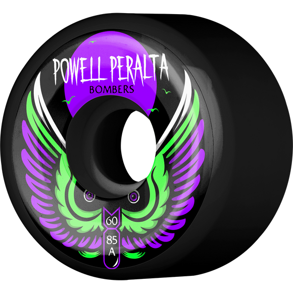 Powell Peralta Bomber III 85a 60mm Black Skateboard Wheels (Set of 4)