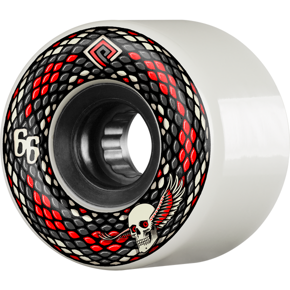 Powell Peralta Snakes 66mm 75a White/Black Longboard Wheels (Set of 4) | Universo Extremo Boards Skate & Surf