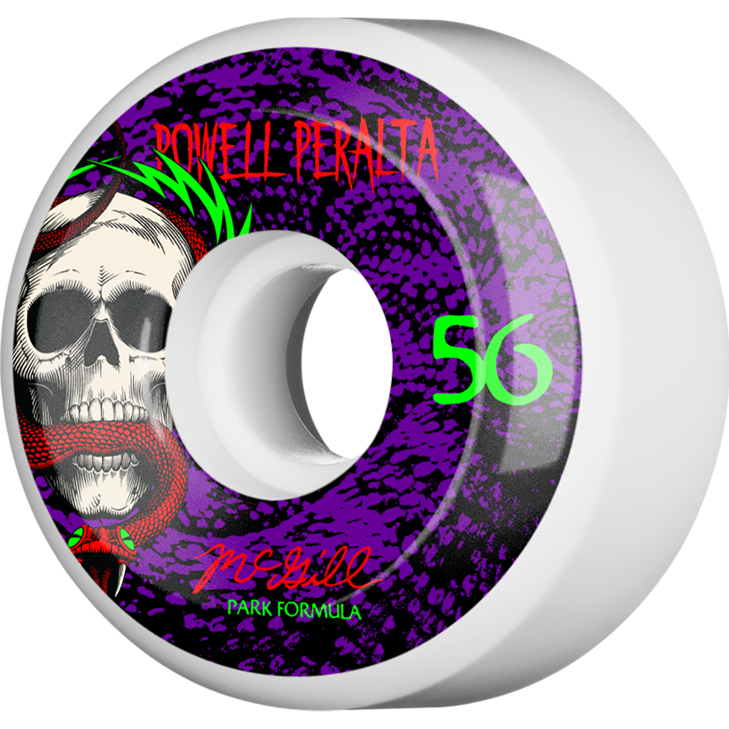 Powell Peralta Mcgill Skull & Snake 4 Pf 56mm White/Purple 103a Skateboard Wheels (Set of 4)
