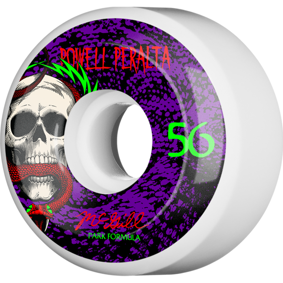 Powell Peralta Mcgill Skull & Snake 4 Pf 56mm White/Purple 103a Skateboard Wheels (Set of 4)