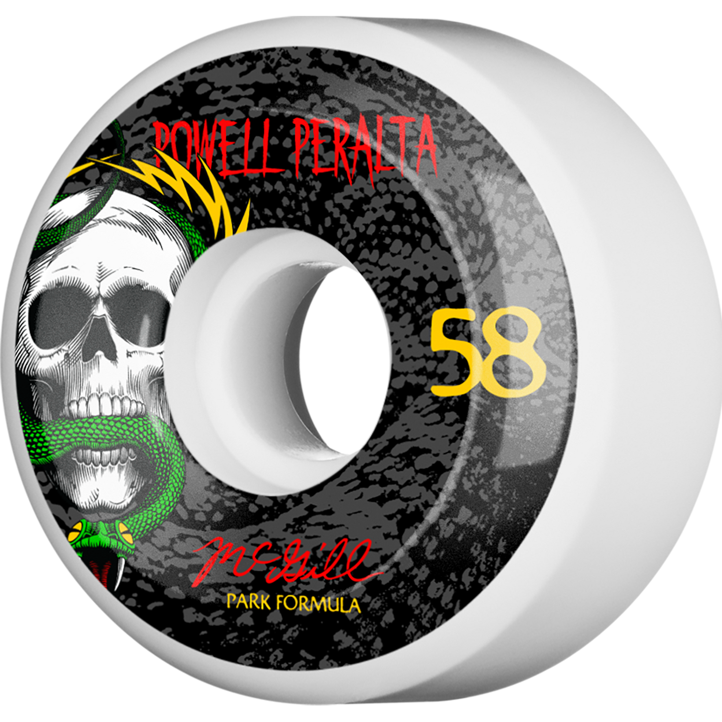 Powell Peralta Mcgill Skull & Snake 4 Pf 58mm White/Black 103a Skateboard Wheels (Set of 4)