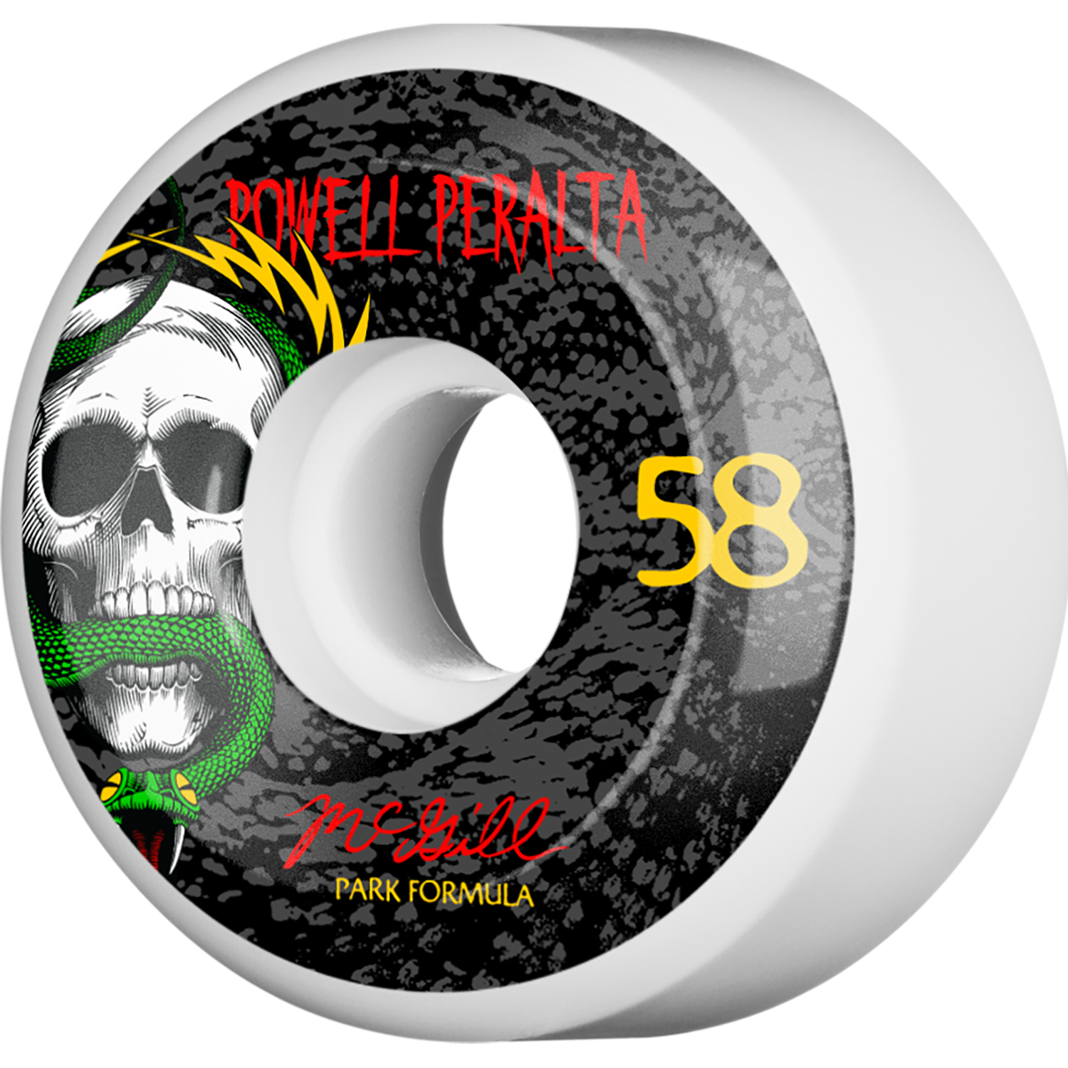 Powell Peralta Mcgill Skull & Snake 4 Pf 58mm White/Black 103a Skateboard Wheels (Set of 4)