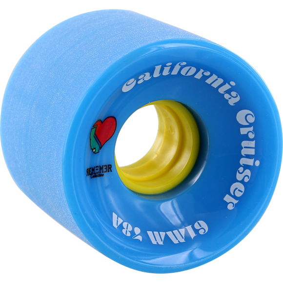 Remember California Cruiser 61mm 78a Blue/Yellow Longboard Wheels (Set of 4) | Universo Extremo Boards Skate & Surf