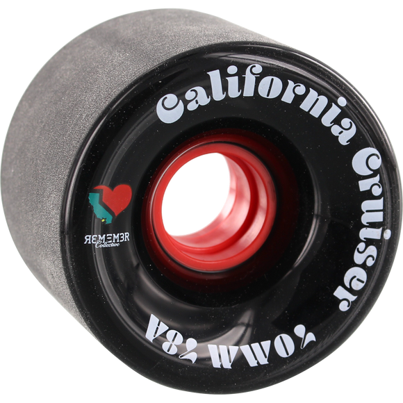 Remember California Cruiser 70mm 78a Black/Red Longboard Wheels (Set of 4) | Universo Extremo Boards Skate & Surf