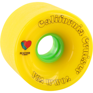 Remember California Cruiser 70mm 78a Yellow/Green Longboard Wheels (Set of 4) | Universo Extremo Boards Skate & Surf