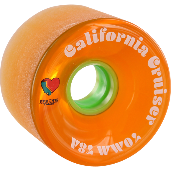 Remember California Cruiser 70mm 78a Cl.Orange/Lime Longboard Wheels (Set of 4) | Universo Extremo Boards Skate & Surf