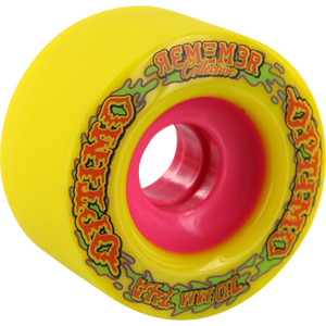 Remember Optimo 70mm 74a Yellow/Pink Longboard Wheels (Set of 4)