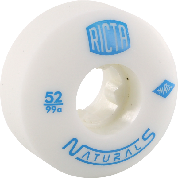 Ricta Naturalurals 99a 52mm White W/Blue Skateboard Wheels (Set of 4) | Universo Extremo Boards Skate & Surf