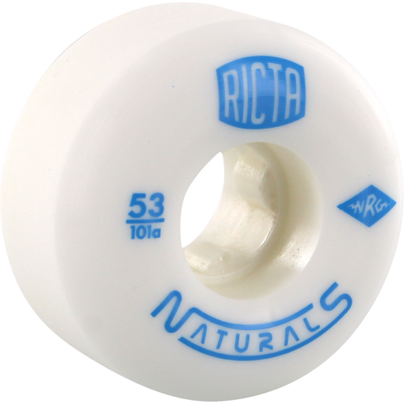 Ricta Naturals 101a 53mm White W/Blue  Skateboard Wheels (Set of 4) | Universo Extremo Boards Skate & Surf