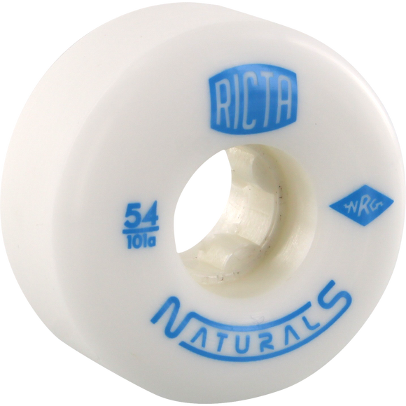 Ricta Naturals 101a 54mm White W/Blue  Skateboard Wheels (Set of 4) | Universo Extremo Boards Skate & Surf