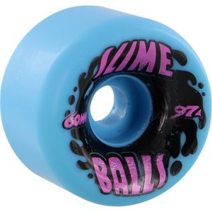 Santa Cruz Slimeballs Vomits Splat 60mm 97a Neon Blue Skateboard Wheels Set of 4