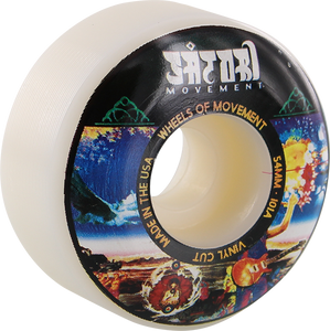 Satori Vinyl 54mm 101a White/Psychedelic Skateboard Wheels (Set of 4)