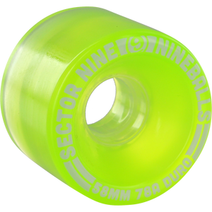 Sector 9 9 Ball 58mm 78a Clear Lime Skateboard Wheels (Set of 4) | Universo Extremo Boards Skate & Surf