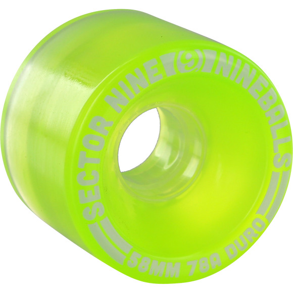 Sector 9 9 Ball 58mm 78a Clear Lime Skateboard Wheels (Set of 4) | Universo Extremo Boards Skate & Surf