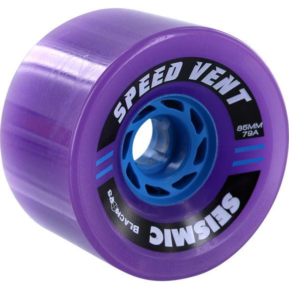 Seismic Speed Vent 85mm 79a Trans.Purple/Blu Longboard Wheels (Set of 4)