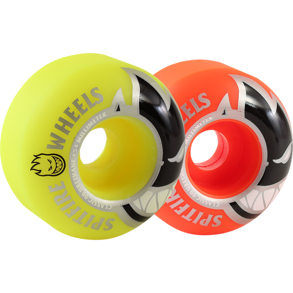 Spitfire Bighead Classic Mashup 54mm Orange/Neon Yellow Skateboard Wheels (Set of 4)