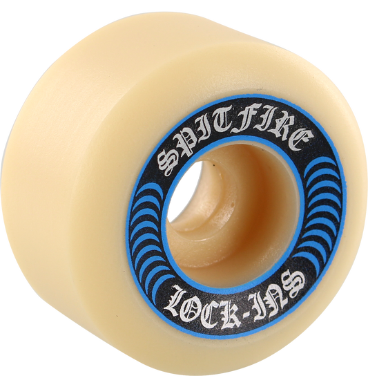 Spitfire F4 99a Lock Ins 55mm White W/Blu Skateboard Wheels (Set of 4)