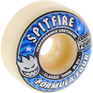 Spitfire F4 99a Classic 50mm White W/Blue Skateboard Wheels (Set of 4)