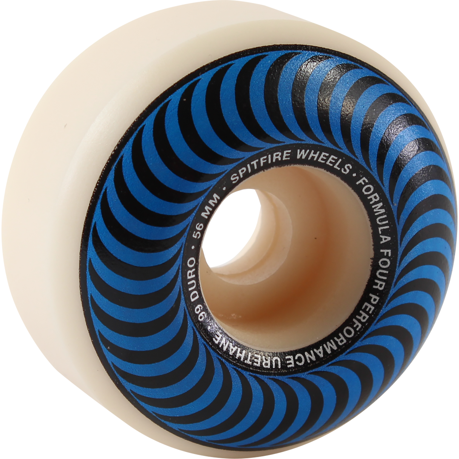 Spitfire F4 99a Classic Swirl 56mm White W/Blue Skateboard Wheels (Set of 4)