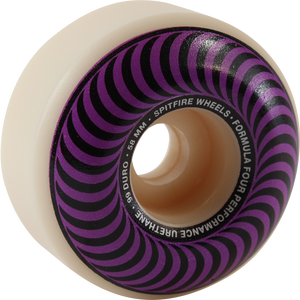 Spitfire F4 99a Classic Swirl 58mm White W/Purple Skateboard Wheels (Set of 4)